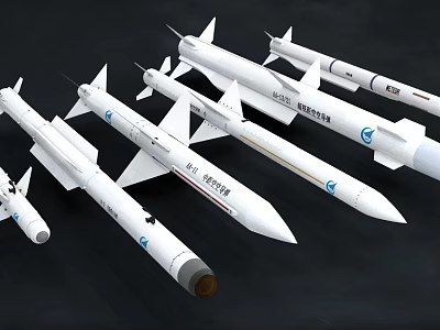 Military Missiles Various Models With Aerodynamic Design And Warhead Features 3d model