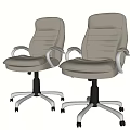 Modern Light Gray Office Chairs with Striped Backrest Armrests Metal Base and Wheels