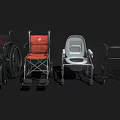 Medical Equipment Collection Featuring Wheelchair Foldable Chair and Commode Chair