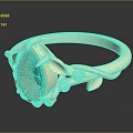 Elegant Gold Ring With Turquoise Gemstone Leaf Design And Pearl Accents