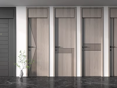 Modern Wooden Swing Doors Design With Different Styles And Interior Decor 3d model