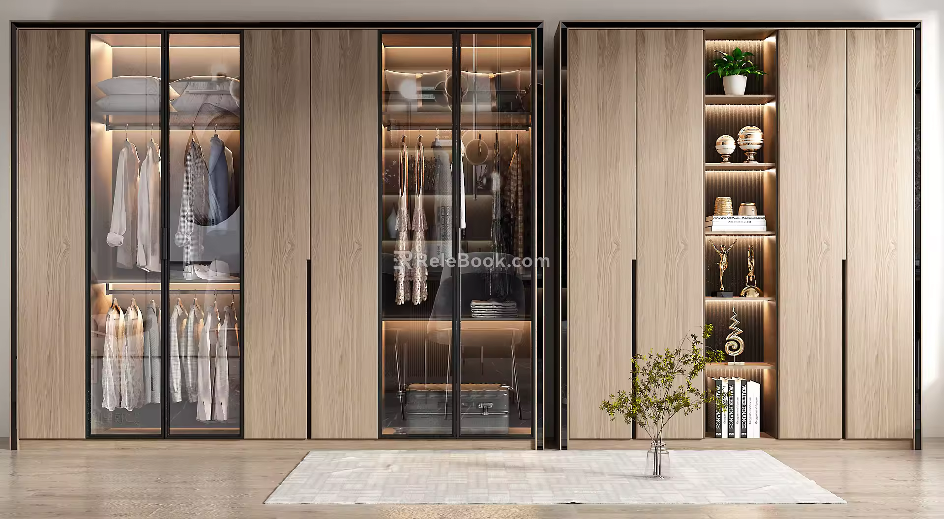 Modern wardrobe combination 3d model