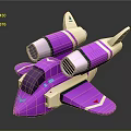 Purple Toy Spaceship With Double Engines White Pink Accents And Sci Fi Design