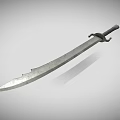 Detailed View Of Long Blade Weapon With Sharp Metal Edge And Sturdy Handle