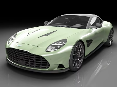 Light Green Sleek Sports Car With Modern Exterior Design And Black Rims 3d model