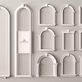 White Wall Mounted Decorative Frames And Arches For Interior Design