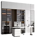 Modern Study Room Interior Design With Glass Bookcases Books Mac Computer Desk And Marble Accent