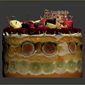 Delicious Fruit Cake Decorated With Fresh Berries Figs Lemon Slices And Layered With Colorful Fruit