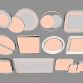 Ceiling lamp square ceiling lamp round ceiling lamp geometric ultra-thin bedroom living room simple 3d model
