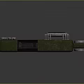 3D Rendered Green Mechanical Device With Display Screen Gear Knobs And Yellow Components
