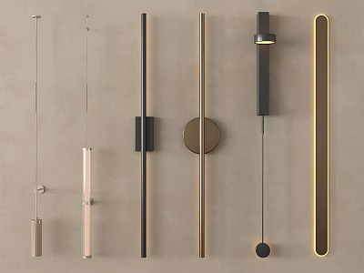 Modern long strip wall lamp metal wall lamp linear wall lamp 3d model