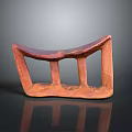 Rustic Handcrafted Wooden Stool With Curved Seat And Three Legs