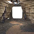 Abandoned Rusted Metal Structure With Dilapidated Walls Pitted Floor And Empty Window