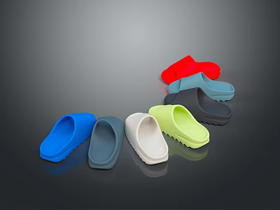 Colorful Indoor Slippers With Various Colors And Comfortable Soft Sole For Home Use 3d model