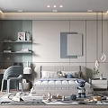 Modern Kids Room Interior Design With Bed Shelves Toys And Rug
