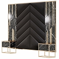 Headboard Bedroom Headboard Home Furniture Decorative Panel Soft Panel Marble Black 3d model