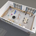 Spacious Indoor Kids Fitness Activity Room With Slide Swing Ball Pit And Colorful Exercise Balls