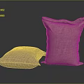 Brown Hessian Sacks As Practical Household Items With Stacked And Flat Design 3d model