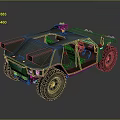Armored Military Utility Vehicle With Off Road Tires And Roof Equipment
