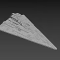 Epic Game Movie Character Large Spaceship 3D Model With Detailed Surface And Command Tower
