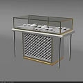 Luxury Jewelry Store Display Cabinet With Glass Case White Gold And Diamond Pattern Design