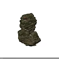 Organic Green Wooden Stone Stack Boasting Natural Textures And Layered Structure 3d model