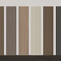 Modern Wall Panels Featuring Various Wood Grain And Vertical Striped Patterns 3d model