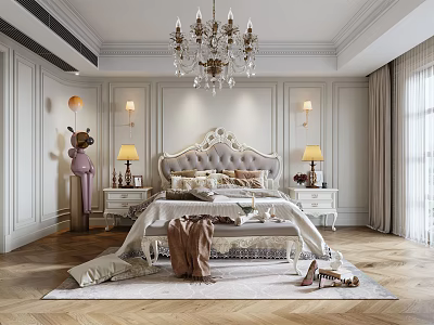 Kids Room Design With Colorful Decor Playful Toys Comfortable Bed Bookshelf And Rug 3d model