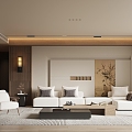 New Chinese Style Song Style Living Room 3d model