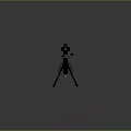 Black Sniper Rifle With Telescopic Sight And Tripod Stand Design