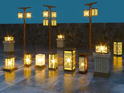 Modern outdoor lights, ground lights, landscape lights, garden lights, candle lights, luminous lights, commercial landscape lights, landscape lights, lamp posts, garden landscape lights 3d model