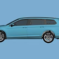 Blue Wagon Car With Black Roof Rack And Alloy Wheels Exterior Design