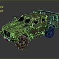 Sturdy Green Functional Vehicle With Armored Body Large Tires And Roof Rack