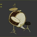 Professional Acoustic Drum Set With Wooden Shell Cymbal Pedal And Stool