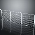 White Metal Chain Link Fence With Decorative Posts And Diamond Mesh Design For Garden