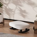 Cozy White Upholstered Leisure Chair On Wooden Floor With Light Wall And Plant Shadows