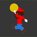Lego Mario Toy Figure In Red Hat Blue Overalls Holding Gold Coin