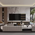 Modern Living Room Interior With White Sofa Coffee Table And Large Windows 3d model