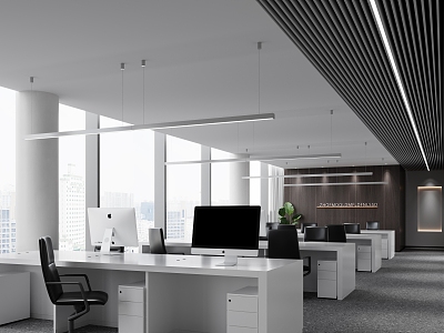 modern public office area office 3d model