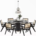 Dining table and chair combination 3d model