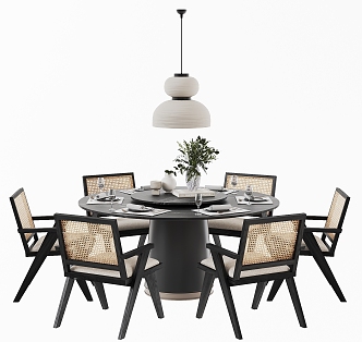 Dining table and chair combination 3d model