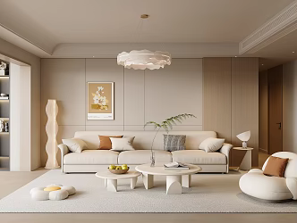 Modern Living Room Sofa Combination Single Chair Casual Chair Vase Ornaments Carpet 3d model