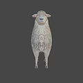 Realistic Fluffy Sheep With Thick Wool Standing In Isolated White Background 3d model