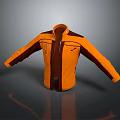 Orange And Brown Casual Jacket With Front Zipper And Long Sleeves Design