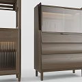 Modern Wooden Sideboard With Minimalist Design Drawers And Storage Cabinets