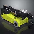 Yellow Industrial Utility Vehicle With Mechanical Arm And Telescopic Boom Equipment