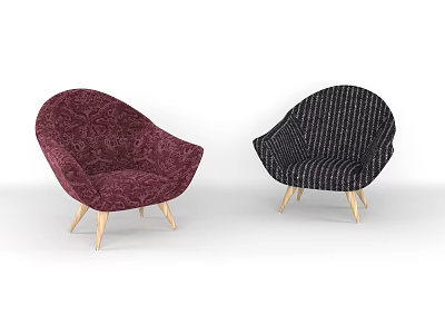 Modern Single Chair Leisure Chair Cloth Chair 3d model