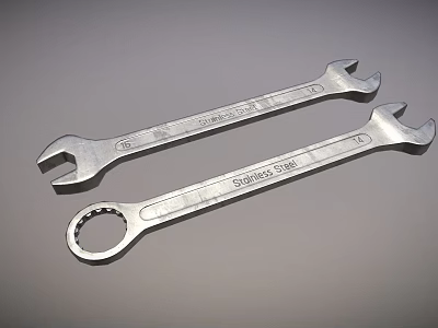 Durable Steel Combination Wrenches With Open End And Box End Design For Hardware Tools 3d model