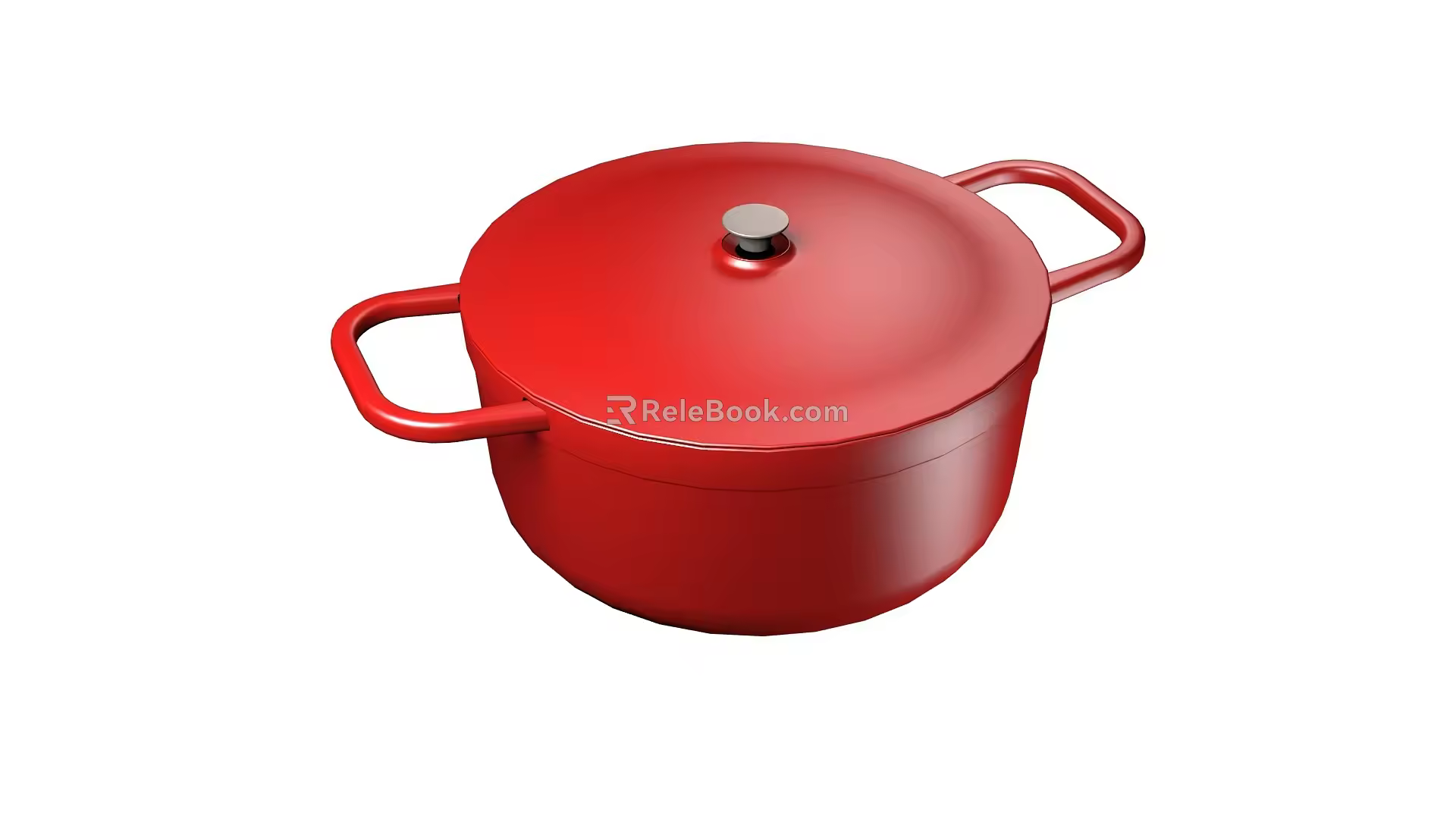 enamel pot red 3d model