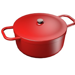 enamel pot red 3d model